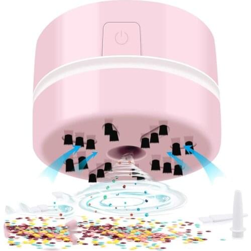 Mini Desktop Portable Vacuum Cleaner For Diamond Painting Tools Accessories Hand-Held Nylon Brush