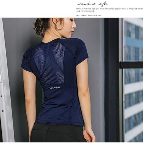 Casual Yoga Top Quick Drying Tops T-shirt Womens Stretchy Sports Wear For Fitness Fashion Running Short Sleeve Gym Sport Shirt