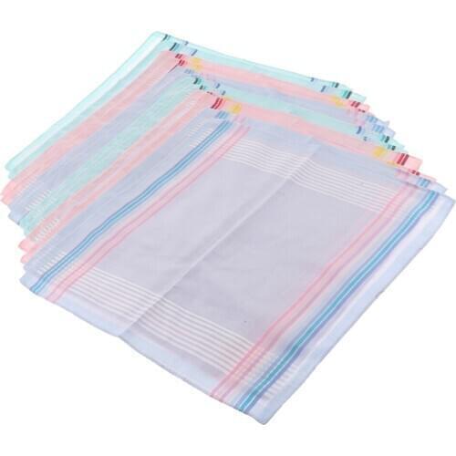 Prettyia Selected Classic 100% vintage Cotton Mens Handkerchief -12 Pieces