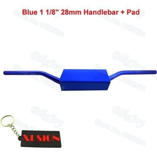 Aluminum 6061 Alloy Fat Bar Handlebar 28mm Blue 1 1/8" W Bar Pad for Pit Dirt Bike ATV Quad Buggy Go Kart Motorcycle Motor Moped