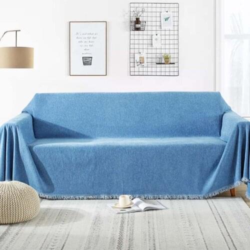 Blue/grey Sofa Towel Couch Covers for Living Room Soft Throw Thread Sofa Blanket Bedspread Cushion Cover Chaise Longue Case