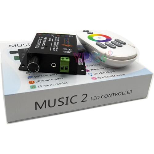 Music Audio control RGB LED Controller TQ Music 2 with RF Remote DC12V 24V 18A 3 Channel for RGB LED Strip Light