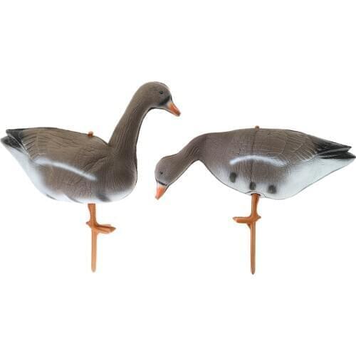 2pcs Outdoor Hunting Full Body Goose Swan Decoy Garden Lawn Decors Ornaments