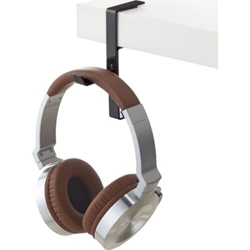 Universal Office Headset Hanger Earphone Headphone Stand Earphone Metal Hook Holder Table Clamp Desk Clip PU Leather Pad Clamp