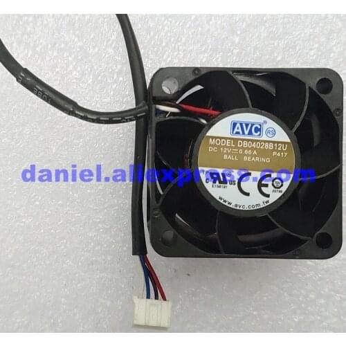 Original 4028 4cm fan 4-wire speed regulation double ball high air volume db04028b12u 12V 0.66a