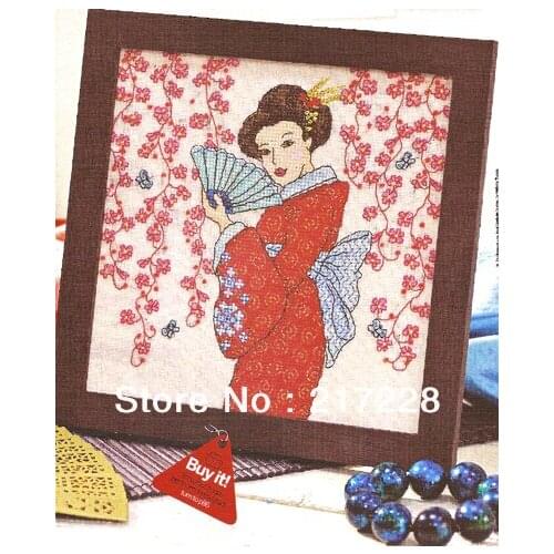 14CT Cross Stitch Sakura Girl Beauty FREE shipping CS-009WM-A