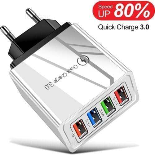 Lovebay USB Charger Quick Charger 3.0 Wall Mobile Phone Charger Adapter For iphone Samsung Tablet EU US Plug 3.1A Fast Charging