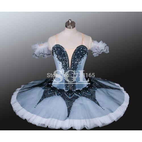 Women Professional Tutu Gray Skirt For Ballet Competititon Cinderella Dress For Girls Classical Ballet Costumes AT1152
