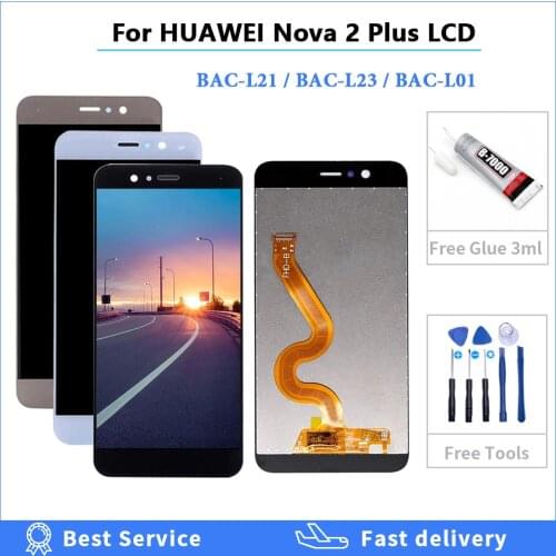 For Huawei Nova 2 Plus 2+ BAC-L21 BAC-L23 BAC-L01 LCD Display Touch Screen Digitizer Screen With Frame For Huawei P10 Selfie LCD