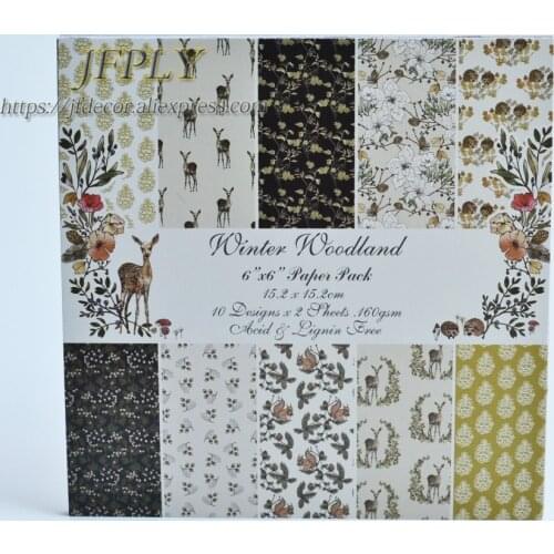 Winter Series Scrapbooking Paper Pack Craft Paper Art Card Card Making 6" 20 Sheets /pack