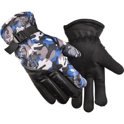 1Pair Windstopers Gloves Winter Couple Models Motorcycle Ski Gloves Warmer Camouflage Waterproof Camouflage Warm Gloves WA 021