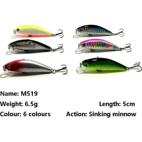 1pc 50mm 6.5g Fishing Lures Inner Lead Minnow Wobbler Swimbait