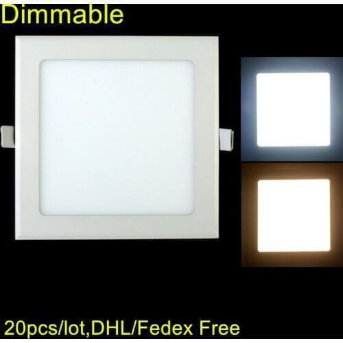 20Pcs Ultra thin Recessed LED Downlight 3W/4W/6W/9W/12W/15W/25W Dimmable LED Panel bulb lamp light AC85-265 LED Drive Include