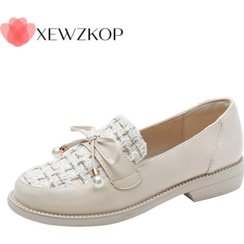 41 42 43 Women Loafer Shoes 2021 Spring New British Style Genuine Leather Ladies Oxford Shoes Casual Sneakers Student Work Daily
