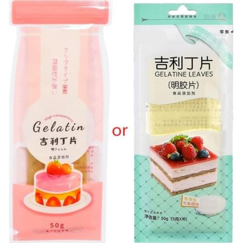 50g 10 Large Sheets of Halal Silver Leaf Gelatine Beef Gelatin Leaves for Cooking Mousse Cake Jelly Dessert Mix