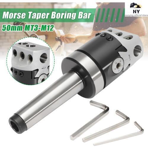 50mm MT3-M12 Morse Taper Boring Bar for Lathe Milling Lathe Tools Tool Kit Set of Tools Accessories