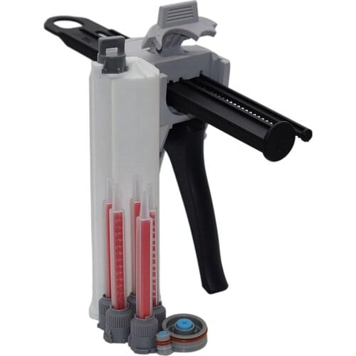 75ml 10:1 Empty Dual-Barrel Cartridge and 5pc 10:1 Static Mixing Nozzle with Glue Gun 75ml 10:1 AB Epoxy Adhensive Caulking Gun