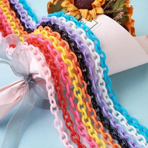 9 Strands Mixed Color Plastic Cable Chains Links For DIY Handmade Bracelet Neacklace Jewelry Findings Making Accessories