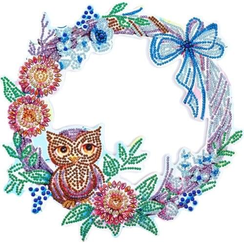 DIY Diamond Painting Crystal Wreath Art Crafts Special Shaped Drill Diamond Painting Creative Home Decoration Gift Door Pendant