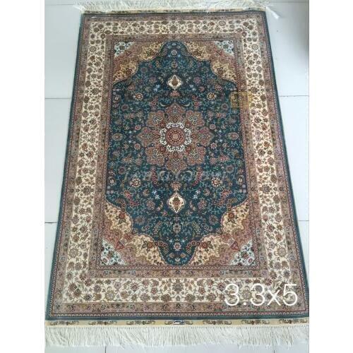 Free shipping 3.3'X5' 230 Line Handmade Silk Oriental Persian Rug hand Knotted silk carpet for home decoration