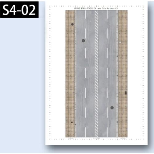 Paper Model Four-Lane Pedestrian Street Ceramic Tile Road N-Scale 1:150 Japanese Architecture Scene