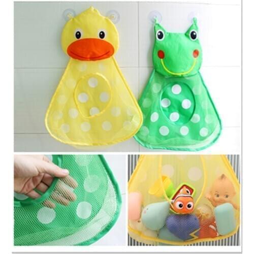 Baby Toy Duck Mesh Bag Bath Bathtub Doll Organizer Suction Bathroom Bath Toy Stuff Net Baby Kids Toy Bath Game Bag Kids