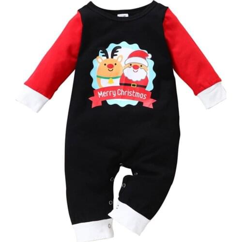Autumn Baby Girl Boy Christmas Print Romper Instagramable Infant Long Sleeve Bodysuit Jumpsuit 0-18M