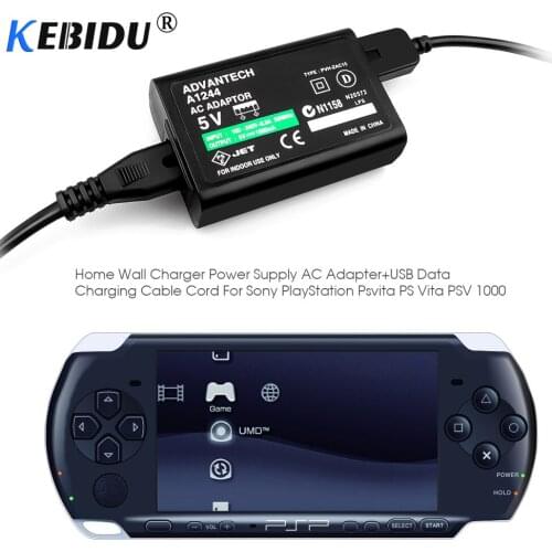 Home Wall Charger Power Supply AC Adapter+USB Data Charging Cable Cord EU/US Plug For Sony PlayStation for Psvita Vita PSV 1000