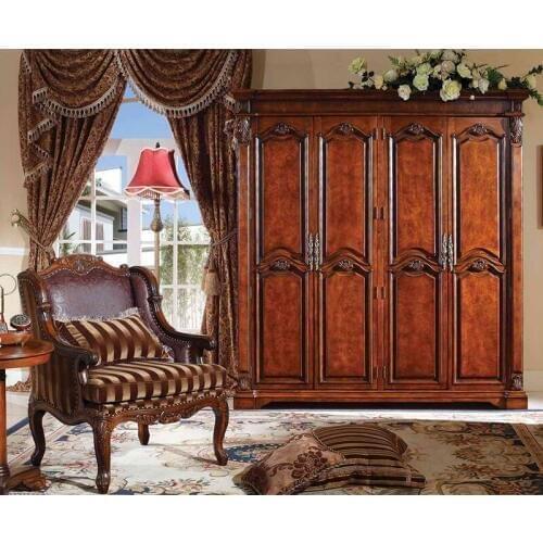 Home Furniture European Cabinet Closet Bedroom furniture 4 Door Wardrobe Meubles de chambre armoire 4 portes GH09