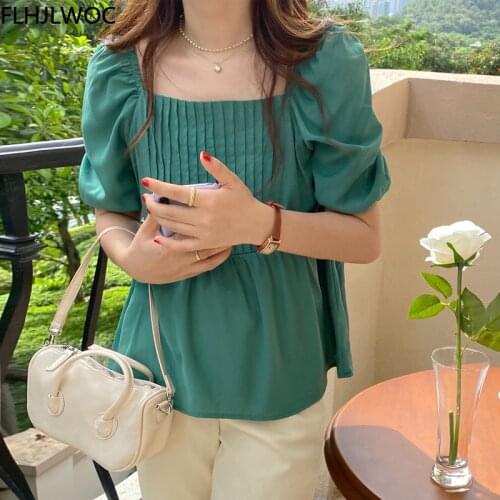 Зеленые блузки FLHJLWOC China At AliExpress