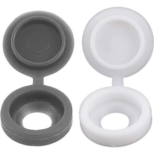 GTBL 200 Pcs Screw Cap Plastic Hinged Screw Head Covers Screw Cover Caps Snap-on Decor