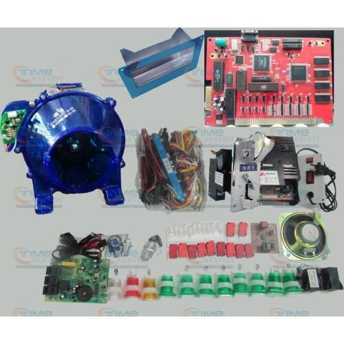 Solt game kits with 7 in 1 PCB Coin hopper Coin acceptor wires the tray to currencies for casino game machine same as the photo