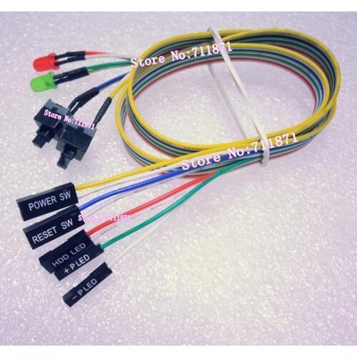 57cm Power HDD LED Reset On OFF Cable Desktop Computer MainBoard Reset Power Line HDD P LED 8 Lines Power Reset Switch Cable