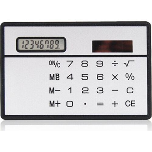 BEESCLOVER Solar Card Calculator Ultra-thin Handheld Office Computer Student Mini Pocket Calculator 8 Digits calculator r57