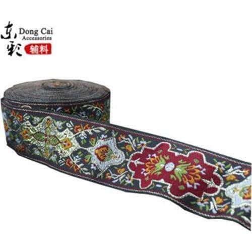 10yards*(4cm) Chinese Style Retro National Embroidery Webbing DIY Curtain Accessories Hanfu Clothing Side Skirt Decorative Lace