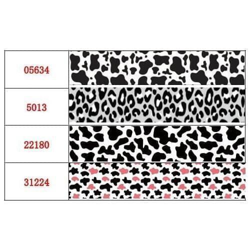 Free Shipping 16mm-75mm Cow/Leopard Print Grosgrain Ribbon/Elastic Band DIY Decorative Ribbon Hand-Knotted Hair Band 50Yds