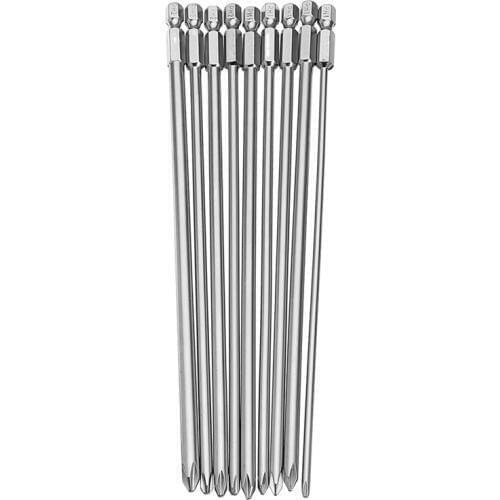 9Pcs 1/4 Inch 200Mm Ph1 Ph2 Phillips netic Long Hex Cross Head Screwdriver Bits S2 Electric Drill Power Driver Tools