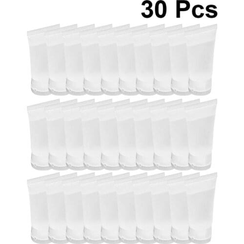 30pcs 10ml Refillable Bottle Travel Squeeze Bottle Storage Container With Flip Cap For Shampoo Facial Cleanser Toner Body Lotion