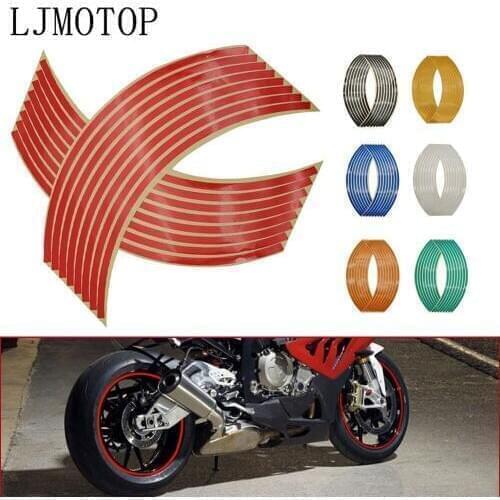 Motorcycle Wheel Sticker Motocross Reflective Decals Rim Tape Strip For Kawasaki KLZ1000 Versys H2R W800 Cafe Z400 Z800 Z900