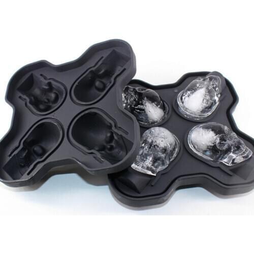 Creative Home 4-Dimensional Skull Ice Cube Mold Tray Cake Jelly Chocolate Mold Party Kitchen Silicone Baking Tools
