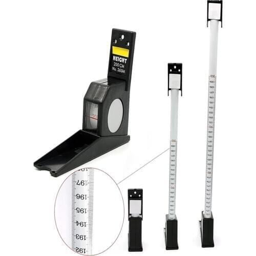 New 2m Stadiometer Black Wall Mounted Height Meter Growth Ruler CM Metric Instruments Portable Retractable