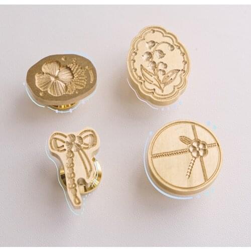 Scissors Four-leaf Flower Wax Seal 3D Special-shaped Fire Lacquer Seal Wedding Invitation Wax Stamp Envelope Seal DIY Seal