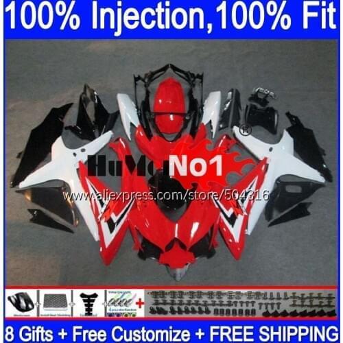 OME For SUZUKI GSXR-750 GSXR 600 750 GSXR600 GSX-R750 17MC.9 GSXR-600 K8 GSXR750 2008 2009 2010 08 09 10 Fairings Red White