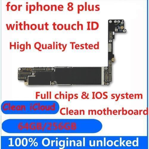 Without touch ID for iphone 8Plus original motherboard IOS system mainboard 64GB 256GB Free iCloud Good working IOS logic board