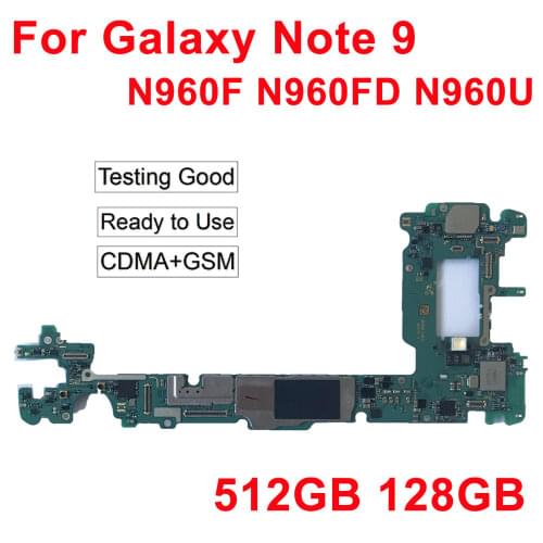 Original Unlocked Motherboard For Samsung Galaxy Note 9 N960F N960F N960U Original Android Logic Board 512GB 128GB