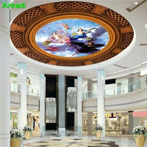 Custom 3D Photo Wallpaper European-style figure painting Angel flying living room bedroom Hotel KTV ceiling wallpaper