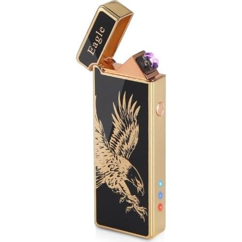 Double Arc Charging Cigarette Lighter Metal Windproof Lighter Smoking Accessories for Weed Small and Convenient Gift for Men