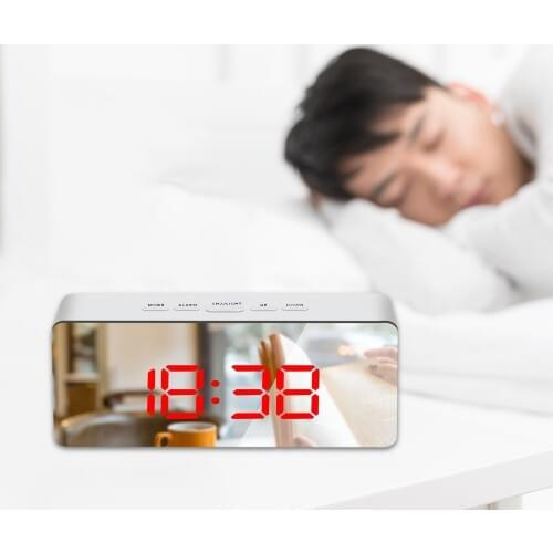 Projection Alarm Clock Large Display Ceiling Projector Clock Acrylic Mirror Surface Function Built-In Button Cell USB Charging