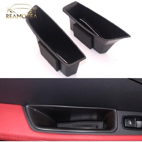 Reamocea 2x Door Holder Armrest Storage Box Container Tray Car Organizer Styling Accessories Fit for Porsche Macan 2014 2015
