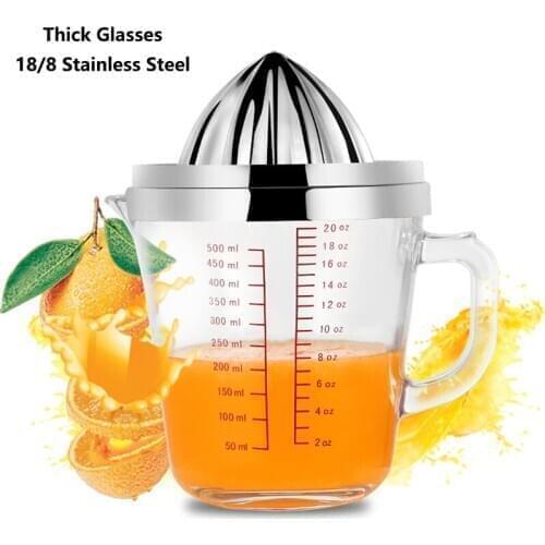 304 Stainless Steel Manual Juicer Fruit Juice Cup Home Food Grade Thickened Glass Handheld Juicer Kitchen Accessories